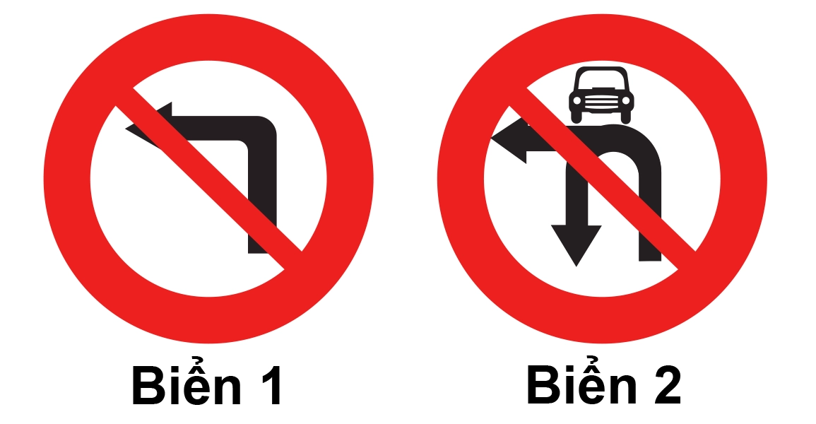 Biển nào cấm ô tô rẽ trái?