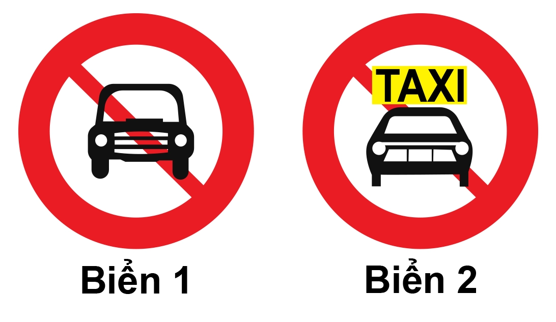 Biển nào cấm xe taxi mà không cấm các phương tiện khác?