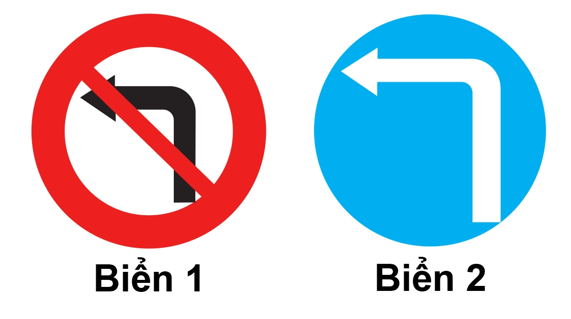 Biển nào xe được phép quay đầu nhưng không được rẽ trái?