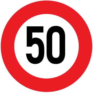 Số 50 trên biển báo dưới đây có ý nghĩa gì?