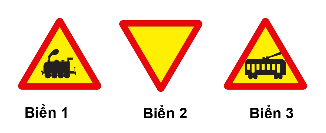 Biển nào báo hiệu sắp đến chỗ giao nhau giữa đường bộ và đường sắt?