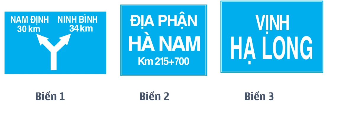 Biển nào chỉ dẫn địa giới hành chính giữa các thành phố, tỉnh, huyện?