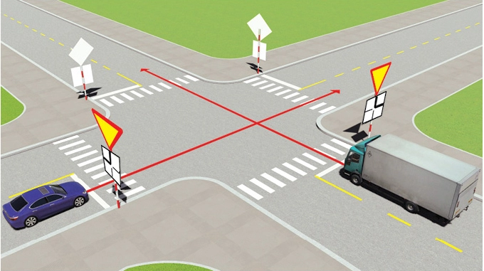 Xe nào phải nhường đường là đúng quy tắc giao thông?