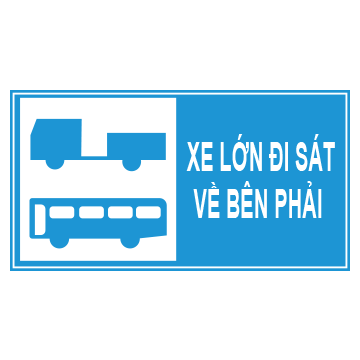 I.445e - Xe lớn hoặc quá khổ đi sát về bên phải