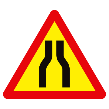 W.203a - Đường bị thu hẹp