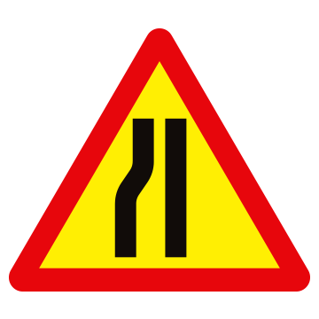 W.203b - Đường bị thu hẹp